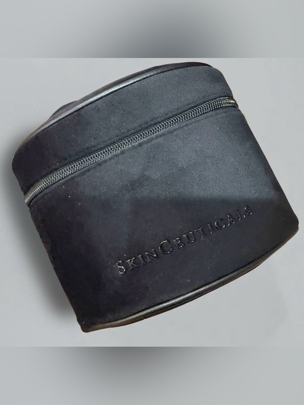 SkinCeuticals Black Suede Cosmetic Bag Travel Case Vanity Case